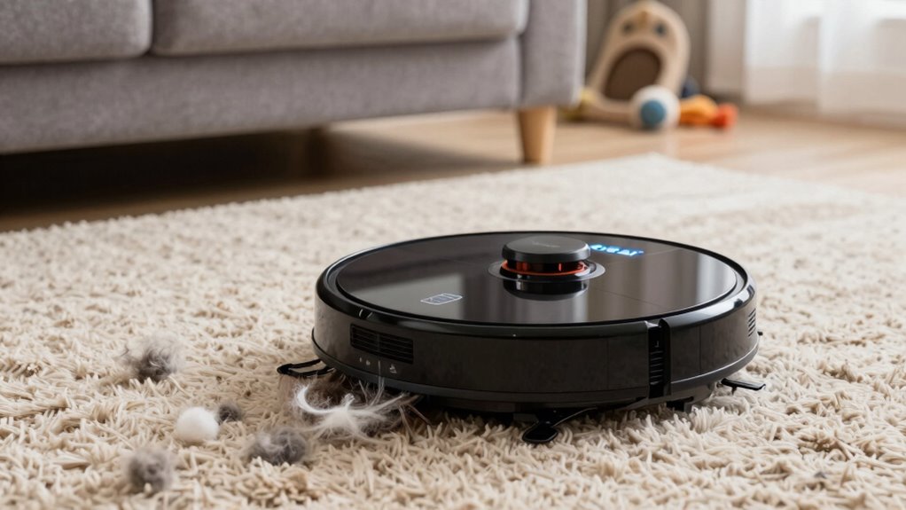 adjust suction based on pet hair