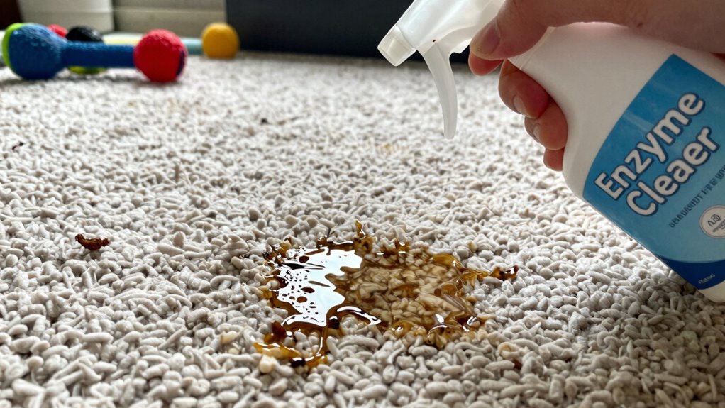 apply enzyme cleaner patiently