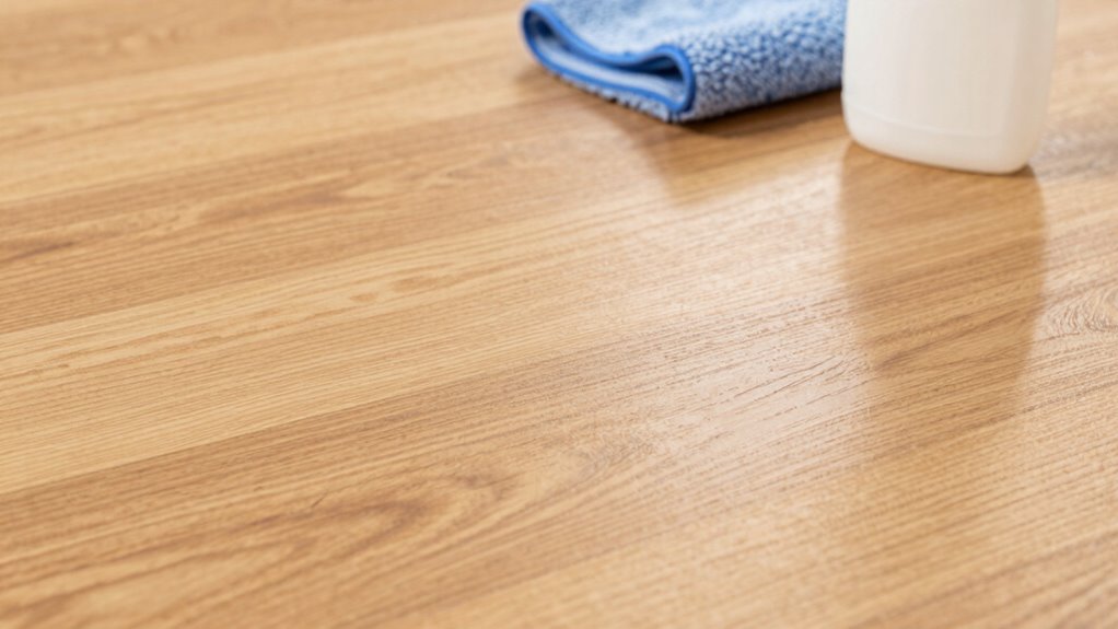 avoid excess moisture and harsh cleaners