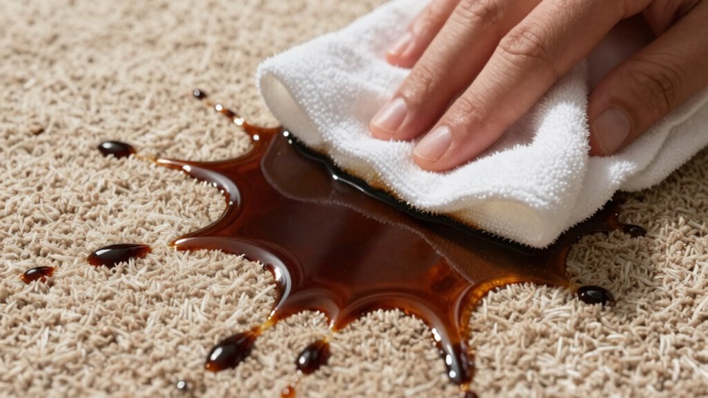 blot dry prevent stains