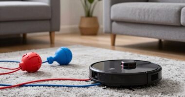 cable and pet toy setup