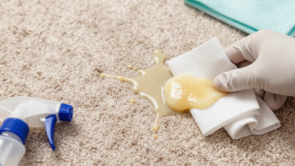 carefully scoop and contain