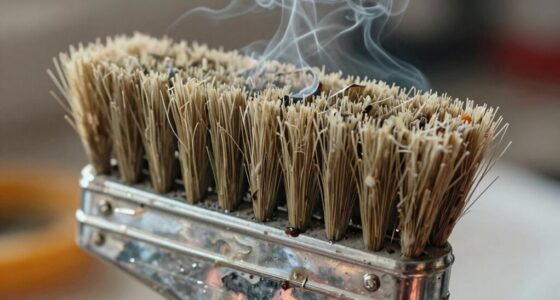 check roller brush melting smell