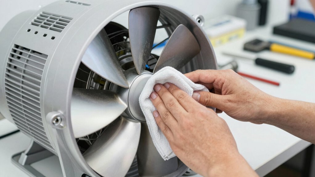 clean fan blades regularly