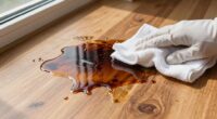 clean floor after garbage spill