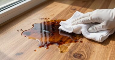 clean floor after garbage spill