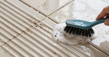 cleaning textured tile grooves