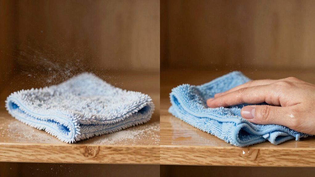 damp dusting improves dust removal