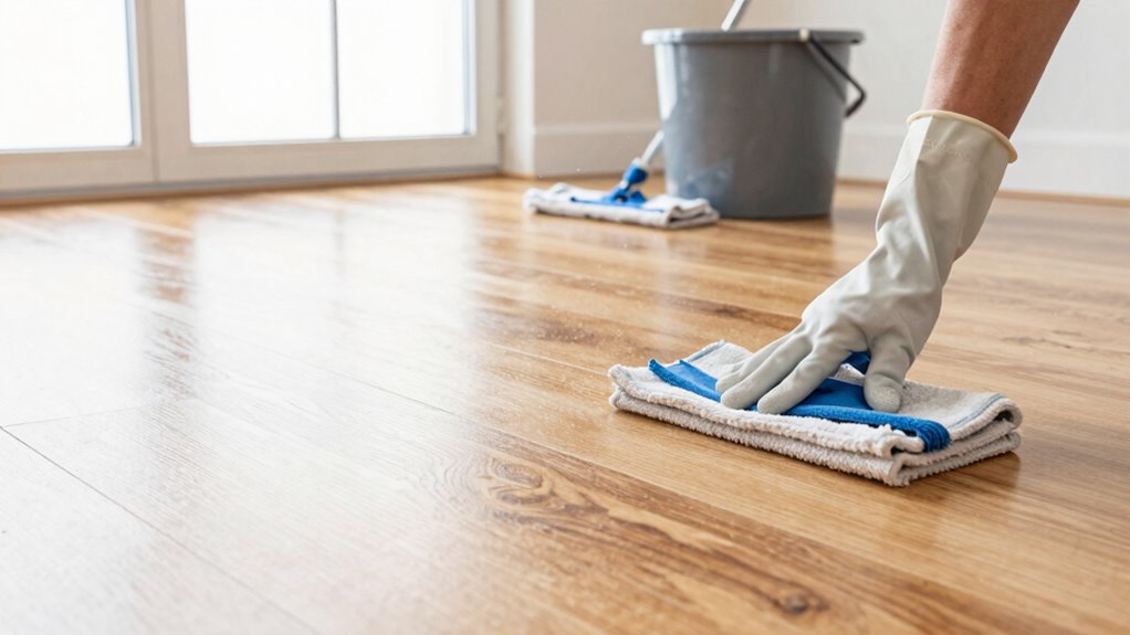 damp microfiber mop technique