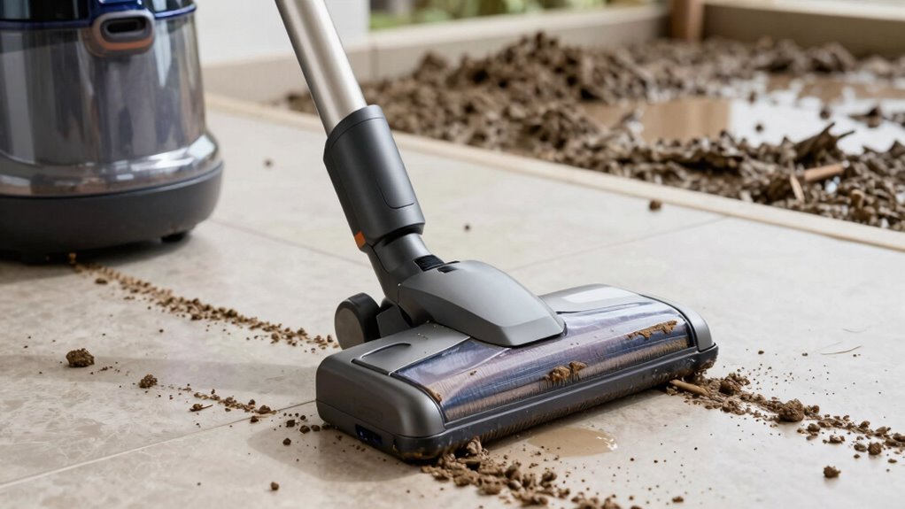 dry mud before vacuuming