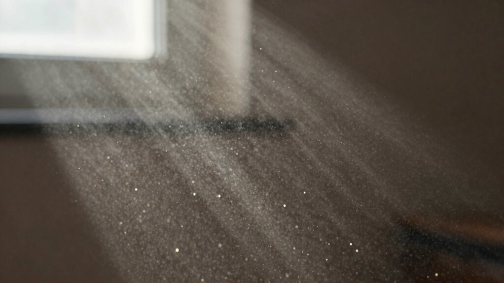 dust particles linger unpredictably