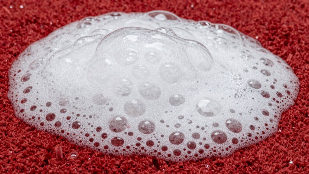 excess foam and residue
