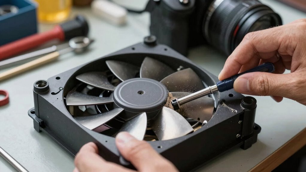fan blade cleaning and lubrication