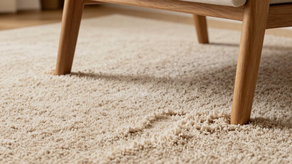 furniture pressure causes carpet dents