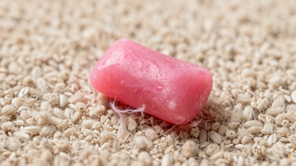 gum adheres to fibers