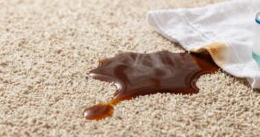 immediate coffee spill cleanup