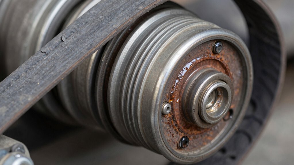 inspect tensioner and pulleys