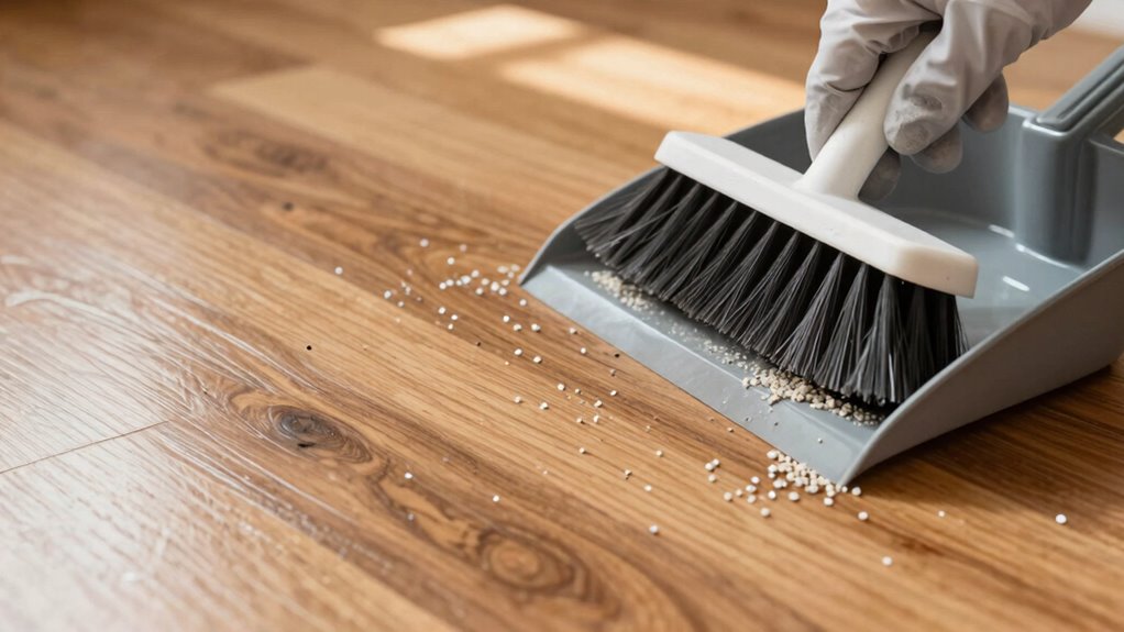 litter grit damages flooring