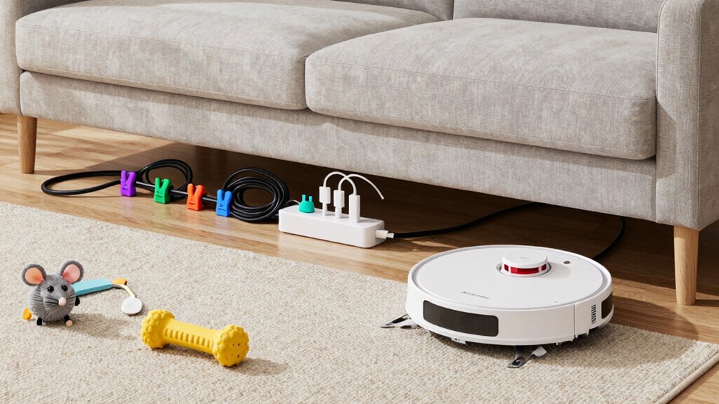 organize cables and toys