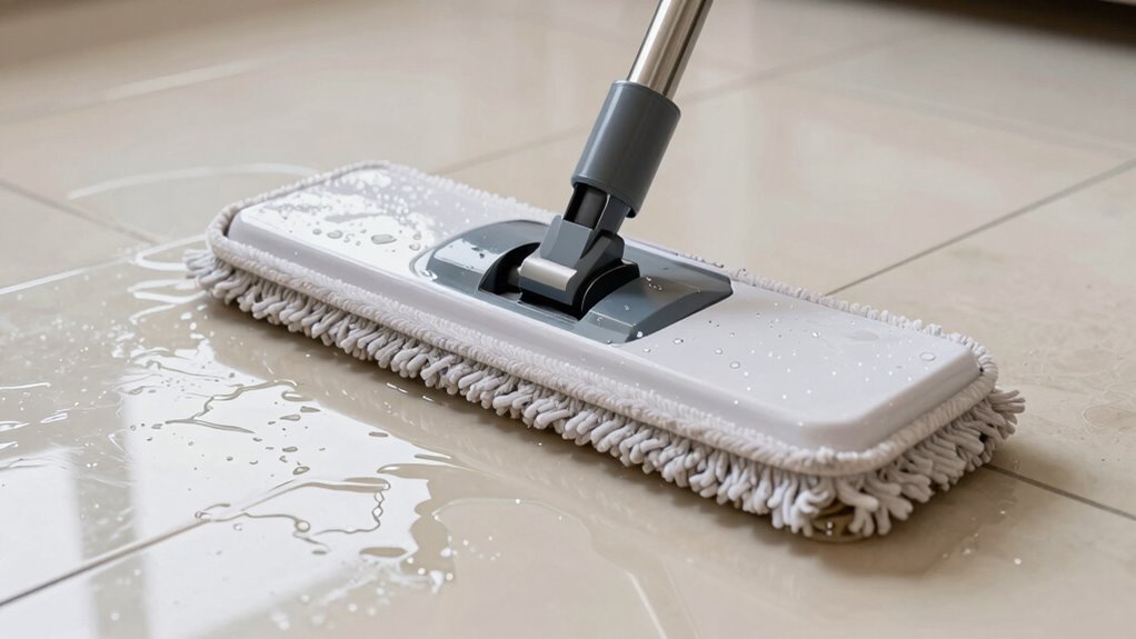 over saturated mop pads cause streaks