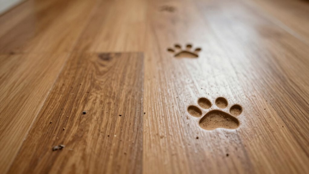 paw oils affect floor visibility