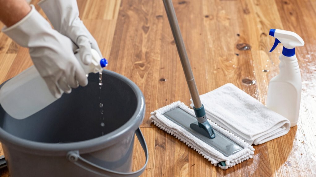 prepare supplies for mopping