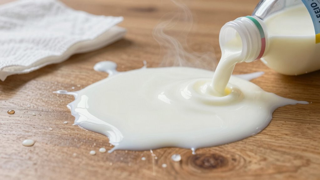 quick milk spill cleanup