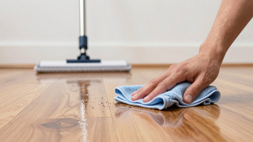 remove debris before mopping