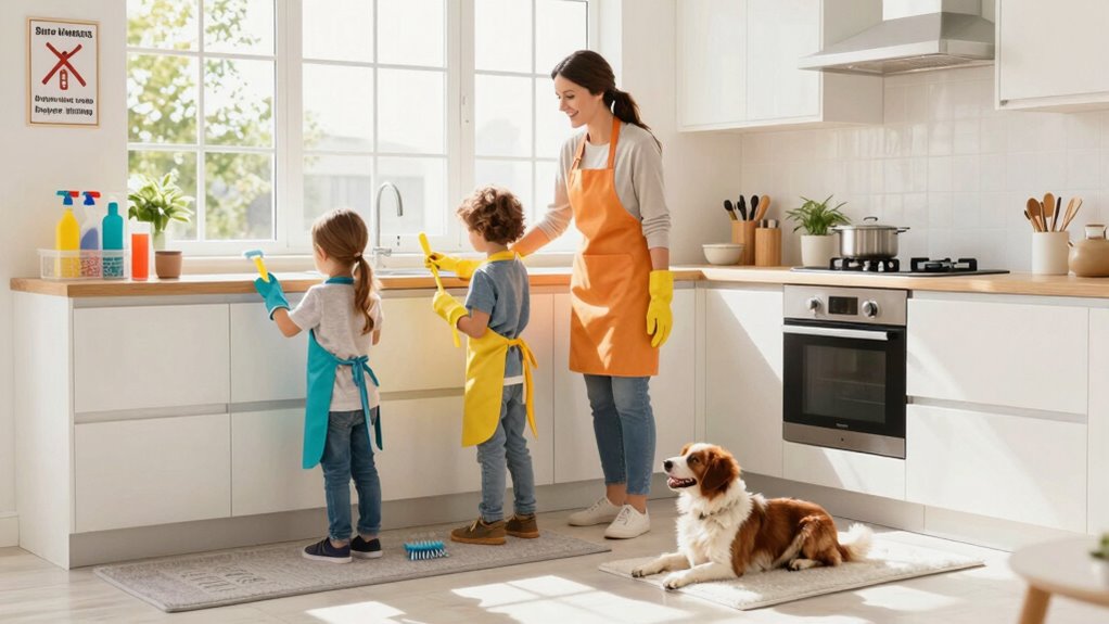 safe cleaning routine zones