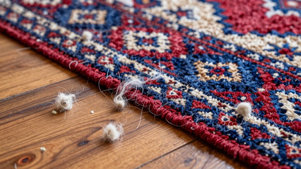 signs of rug shedding