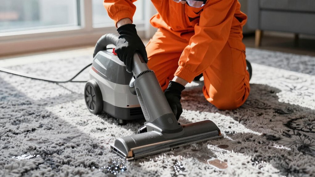 skilled technicians ensure dry carpets