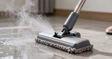 steam mop water spitting