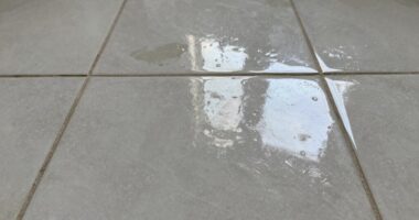 sticky tile floor residue