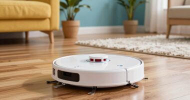 top camera enabled robot mops