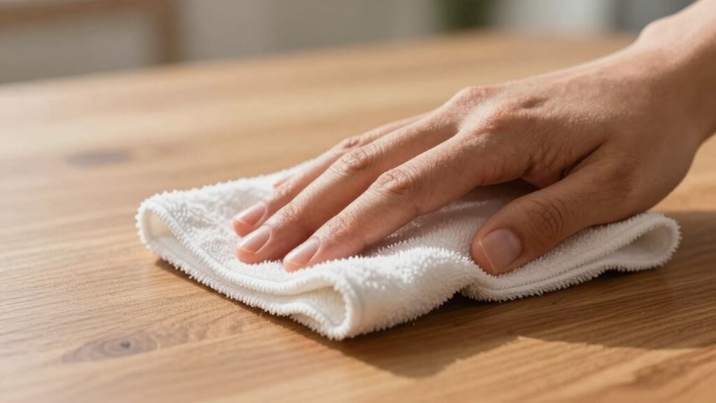 use damp microfiber cloths