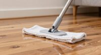 use damp mop gently