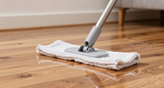 use damp mop gently