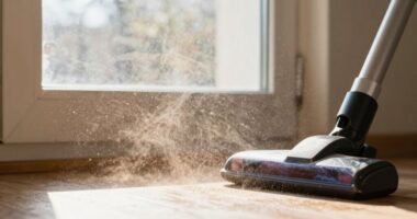 vacuum dust blowback prevention