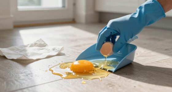 carefully contain egg mess