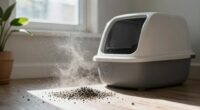 cat litter dust disperses widely