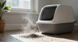 cat litter dust disperses widely