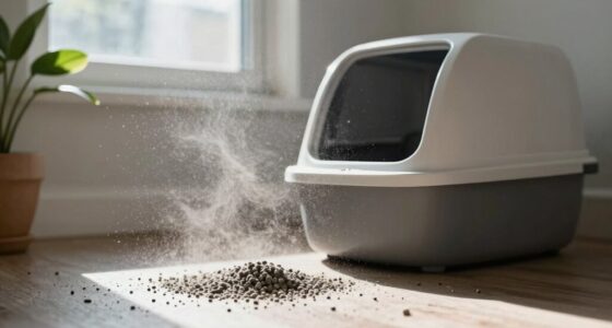 cat litter dust disperses widely