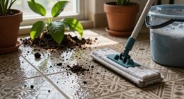 clean soil from tiles