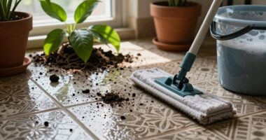 clean soil from tiles