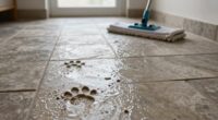 cleaning muddy paw prints