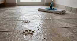 cleaning muddy paw prints