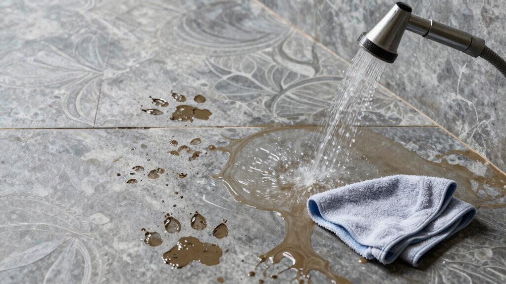 cleaning muddy paw prints