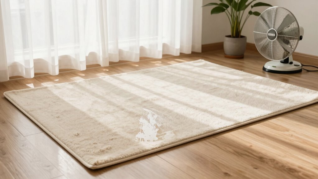 effective rug pad drying