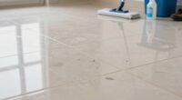 footprints on glossy tiles
