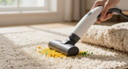 gently vacuum pollen dust